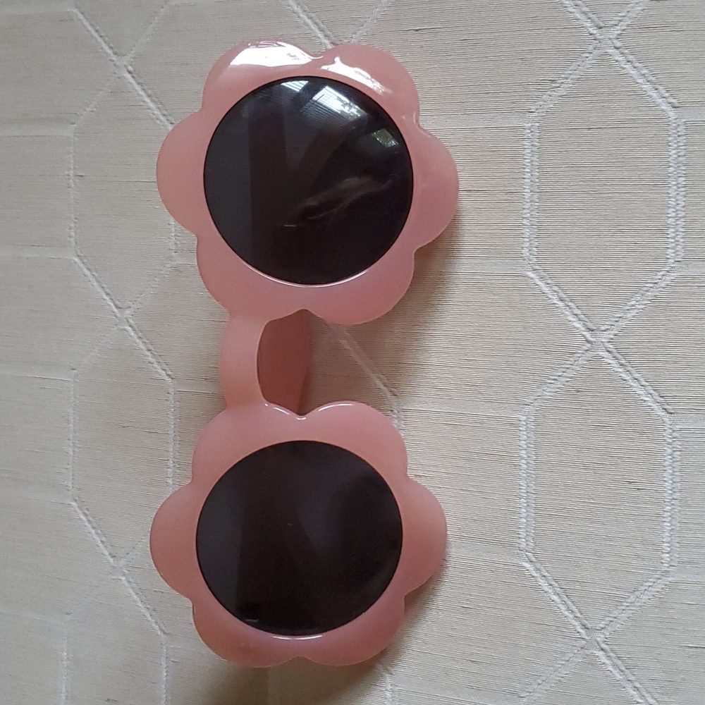 Pink Flower Sunglasses with Case